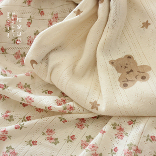 透气新生儿a类婴儿纯棉，针织布料衣服尿布，床单被套全棉面料