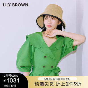 LILY BROWN春夏款 通勤双排扣大翻领风衣连衣裙LWFO231229