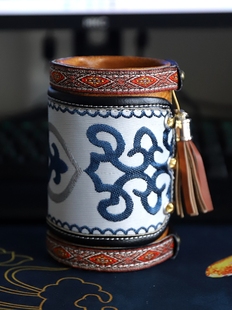 蒙古族特色笔筒桌面收纳筒，民族风内蒙古工艺品旅游纪念品