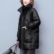棉衣女中长款2023冬季韩版立领羽绒棉服时尚，加厚棉袄洋气外套