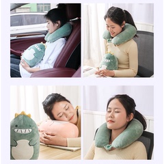 恐龙创意U型枕颈枕可爱独角兽午睡靠枕旅行火车枕头变形两用