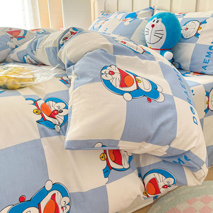 哆啦a梦四件套纯棉全棉床单，被套卡通学生，宿舍床上三件套儿童男孩4