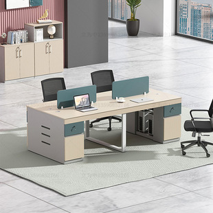 办公桌四人位4职员工现代简约2两人双人对面坐家具屏风组合工