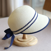 夏草帽(夏草帽)女亲子帽，遮阳沙滩帽，防晒太阳帽鸭舌帽蝴蝶结马术帽出游逛街