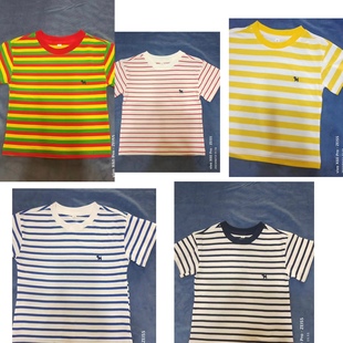 男童短袖T恤夏装童装儿童宝宝小童半袖圆领条纹上衣1-5岁夏季韩版