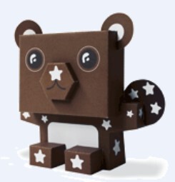 棕色圣诞节儿童简易巧克力圣诞熊圣诞小熊 3D纸模型手工DIY非成品