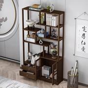 新中式博古架摆件，架多宝阁置物架茶叶展示柜，客厅收纳茶具实木架子