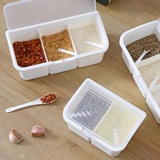 厨房用品调料盒家用创意多格带勺佐料，盒调味盒味精盐罐调味罐套装