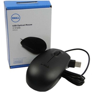 戴尔鼠标有线MS111办公家用游戏MS116笔记本台式电脑通用USB光电