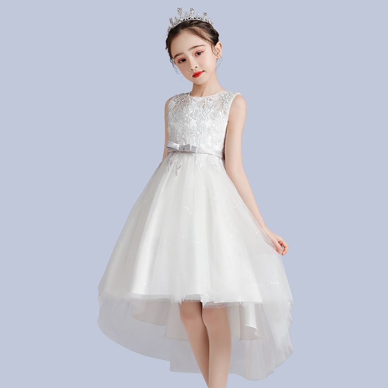 花童礼服婚礼小女孩白色燕尾婚纱，公主裙男女童，钢琴小主持西服套装