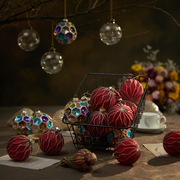 玻璃圣诞球异形彩绘，球圣诞节装饰品吊饰，挂件场景布置道具跨境
