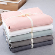 素色纯色床上四件套简约纯棉床上用品床笠式床单1.5/1.8m