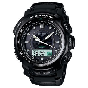  联保 卡西欧 Casio 双显光能6级电波表 PRW-5100-1D