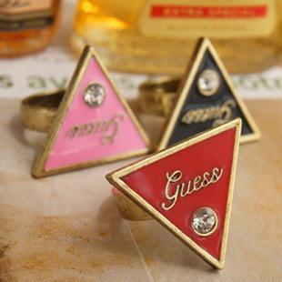  0752 饰品厂批发 欧美外贸饰品 三角闪钻戒指 指环