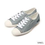 包邮Vancl/凡客诚品田园碎花低帮帆布女鞋 蓝色