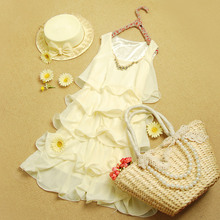 2012夏装新款女装夏季时尚新品 韩版修身无袖雪纺连衣裙子231186W