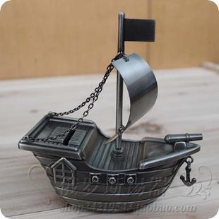 创意摆件锡器轮船存钱罐礼物俄罗斯锡制储蓄罐金属储钱罐一帆风顺