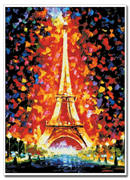 胡丽丽(胡丽丽)十字绣dmc套件缤纷油画巴黎铁塔有3d5d精准印花印布