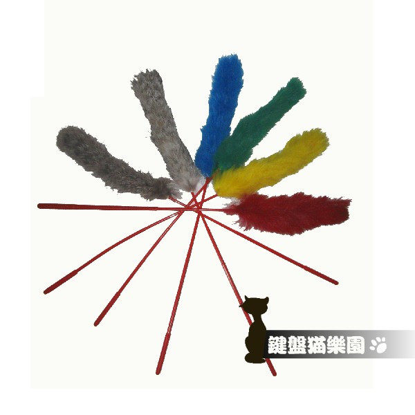 【皇冠猫店】疯狂极品 兔尾巴逗猫棒 猫玩具