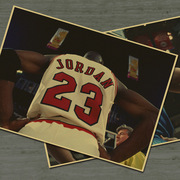 乔丹michaeljordannba公牛篮球，明星怀旧复古牛皮纸海报装饰画芯