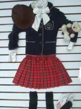 百褶裙女春装校服表演服装演出服学院风格子短裙