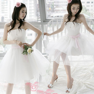 Send put yarn Princess sweet Korean Korean small dress Bridesmaid Dresses Wedding Delta short maid clothes X5803