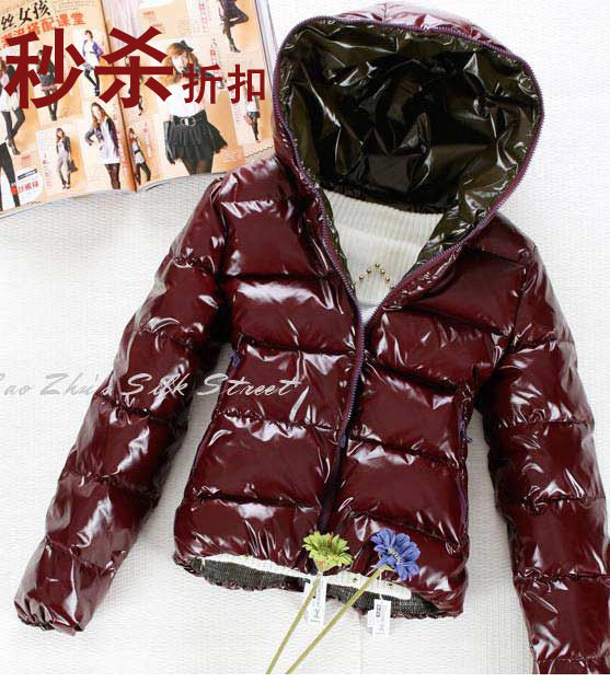 正品 Top Vol 冬季防水亮面羽绒服 枣红 数量有限!
