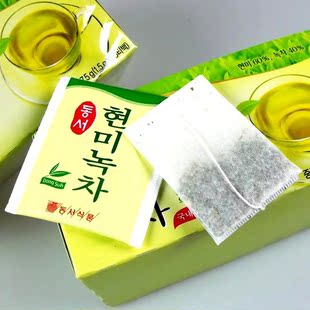  限区包邮韩国食品 进口正品东西玄米绿茶/保健养生茶 袋泡茶37.5g