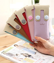 J09806 韩版文具 可爱创意 兔子绒布 收纳袋/笔帘/笔袋