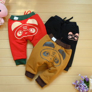  宝宝哈伦裤新款婴儿童冬装男童装加绒加厚全棉裤子女童大PP裤针织