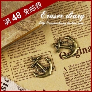  DIY饰品材料配件 32mm 青铜色 复古圆弧锚挂饰 137#-A