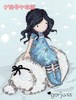 小房子十字绣 DMC-Bothy女孩-下雪(蓝布，含金属线，纽扣，丝带)