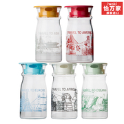 日本怡万家进口冷水壶凉水壶玻璃水杯耐热果汁壶酸奶杯大容量