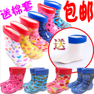  包邮儿童雨鞋时尚水晶雨靴韩国流行男女童保暖棉雨鞋学生环保雨鞋