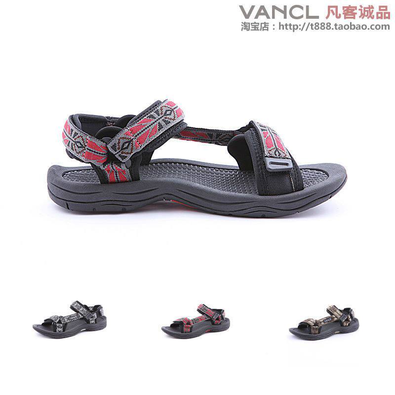 VANCL 凡客诚品 简约织带沙滩凉鞋 黑白色卡其绿灰红色黑蓝色