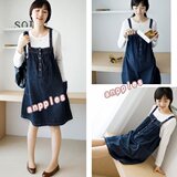 孕妇装  春装●外单韩版背带裙哺乳裙孕妇牛仔裙 Q63028