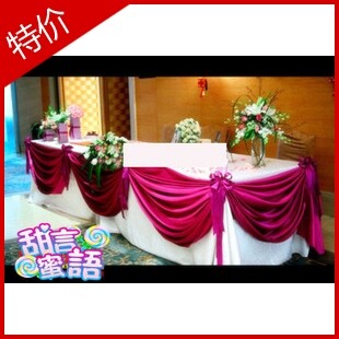 2013新款 结婚婚礼 婚庆道具用品批发 签到台桌布幔 舞台场景布置