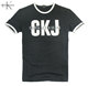 Calvin Klein 前胸字母修身缩口圆领T恤