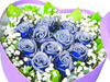 昆明花店昆明鲜花速递;11朵蓝玫瑰盒装;蓝色妖姬祝福纪念生日