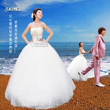 赛美婚纱XH1326抹胸百合芭比公主婚纱礼服旗袍 韩版婚纱实物