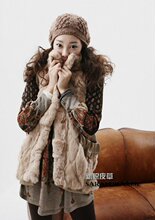 韩版连帽獭兔毛背心时尚最新款皮草服饰正品版