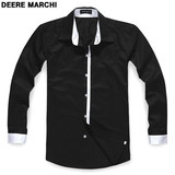DEERE MARCHI迪尔马奇时尚 春纯棉修身男士长袖衬衫DM07