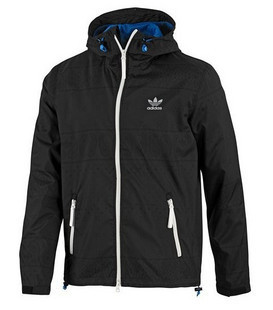 <em>adidas</em> <em>三叶草</em> OT <em>鲨鱼</em> 暗花 黑 冲锋衣 男士外