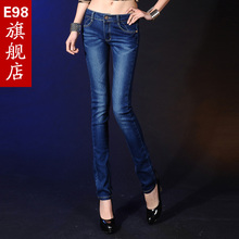 2012春装包邮女装新款春装弹力修身显瘦牛仔裤女小直筒牛仔长裤子