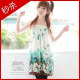 春装连衣裙 新款2012韩版女装碎花吊带裙VIVI气质雪纺连衣裙 夏季
