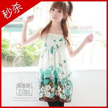 淘宝网春装连衣裙 新款2012韩版女装碎花吊带裙VIVI气质雪纺连衣裙 夏季