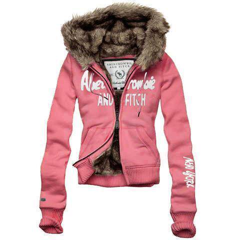 超值特价 Abercrombie Fitch女款棉衣AF拉链有帽外套AF外套AF棉衣