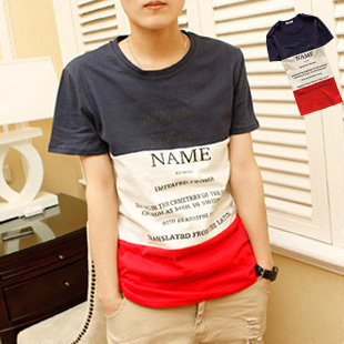 潮男装韩版短袖T恤...