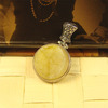 古朴简约巴西天然水晶吊坠项坠925纯银镶嵌PE0403002.