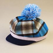 童装儿童秋冬外贸日单毛呢可爱毛毛球鸭舌帽，儿童帽子宝宝帽子